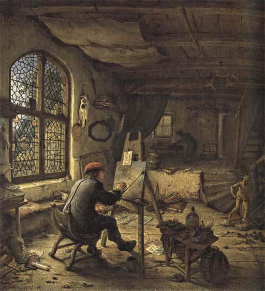 Adriaen van ostade The Painter in his Studio France oil painting art